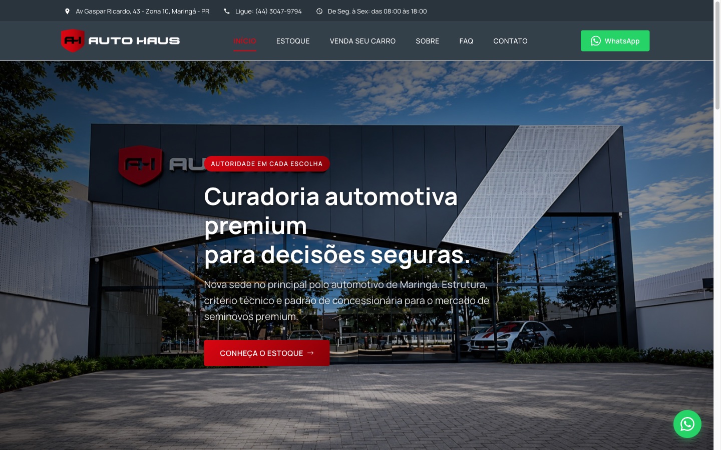 Exemplo de site Emblemma no ar